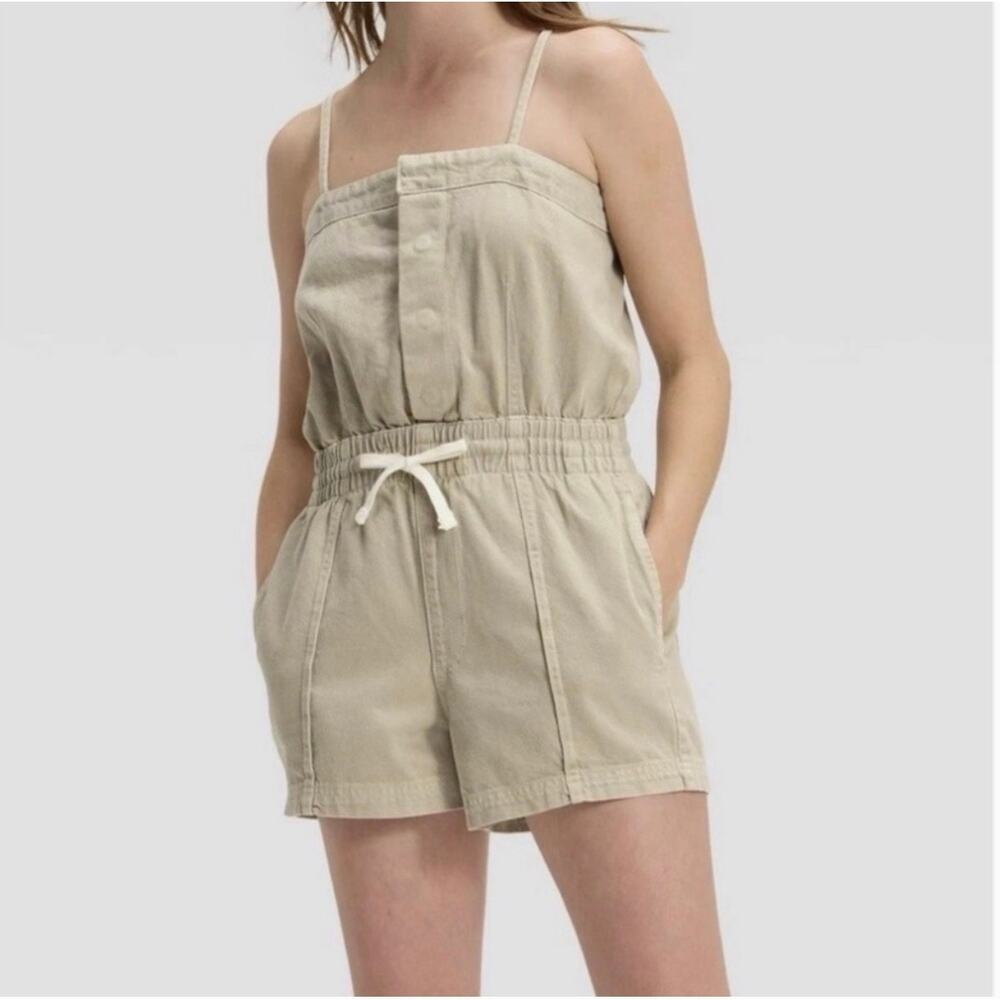 Women Denim Beach Romper - Universal Thread Green